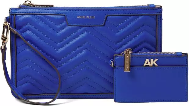 Сумка Anne Klein Quilted Two-Piece Pouch Set, цвет Galactic Cobalt