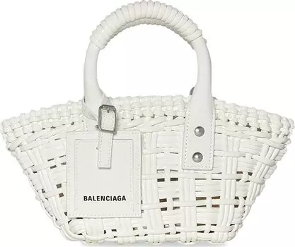 Сумка Balenciaga Bistro XXS Basket With Strap Optic White, белый
