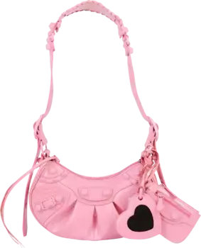 Сумка Balenciaga XS Le Cagole Faux Leather Shoulder Bag Sweet Pink, розовый