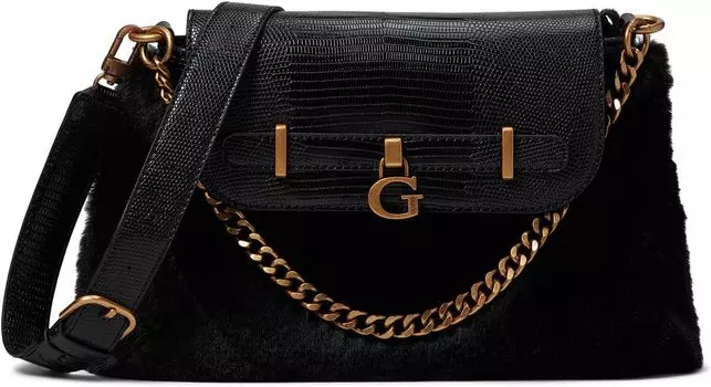Сумка Bergen Crossbody Flap GUESS, черный