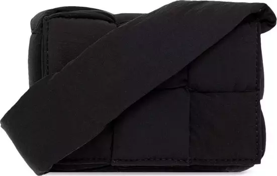 Сумка Bottega Veneta Padded Tech Mini Cassette Shoulder Bag Black/Silver, серебряный