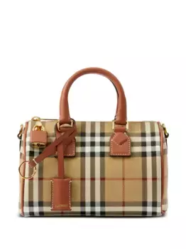 Сумка Check Mini Bowling BURBERRY, коричневый