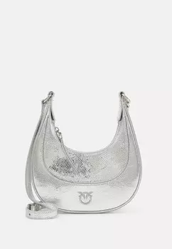 Сумка через плечо BRIOCHE HOBO MINI TEXTURE Pinko, серебристый