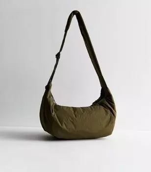 Сумка через плечо цвета хаки с совком New Look, хаки