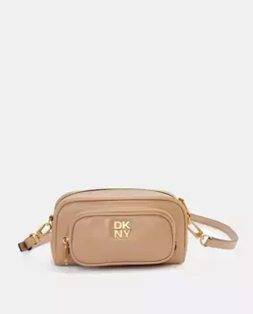 Сумка через плечо DKNY PHILO с длинной ручкой и застежкой-молнией, бежевый