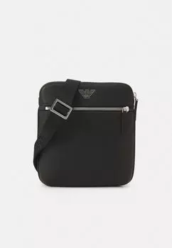 Сумка через плечо мужская Emporio Armani с внешним карманом, черный