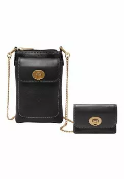 Сумка через плечо Fossil с цепочкой, черный