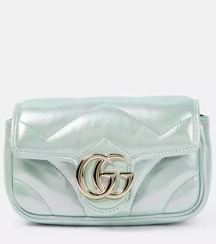 Сумка через плечо gg marmont super mini Gucci, зеленый