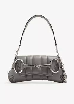 Сумка через плечо Gucci Horsebit Chain Small, серый
