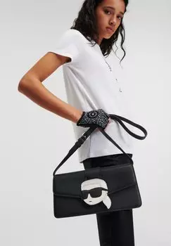 Сумка через плечо IKONIK GRAINY SHOULDER KARL LAGERFELD, черный