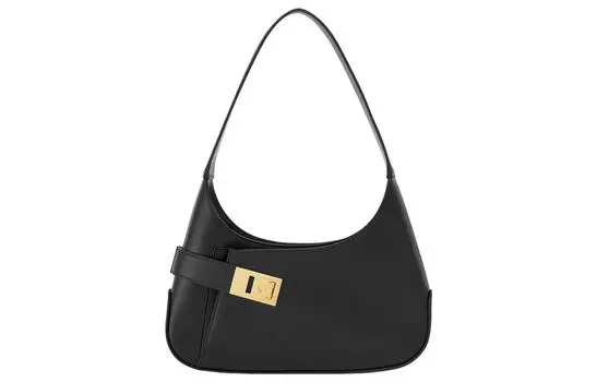 Сумка через плечо из гладкой телячьей кожи FERRAGAMO, женская, черного цвета