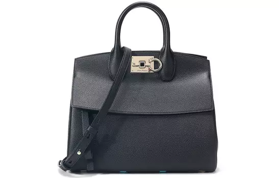 Сумка через плечо из коровьей кожи Ferragamo серии THE STUDIO, женская, черная