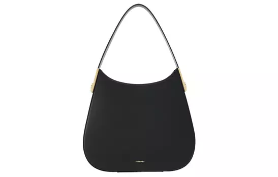 Сумка через плечо из телячьей кожи FERRAGAMO, женская, черная