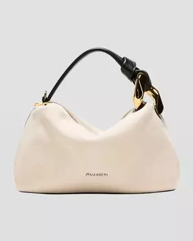 Сумка через плечо из ткани и кожи с цепочкой JW Anderson, цвет Natural