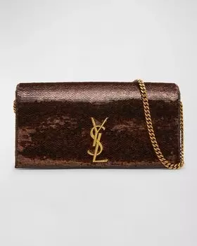 Сумка через плечо Kate 99 YSL с пайетками Saint Laurent, цвет Mocha