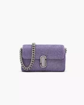 Сумка через плечо Marc Jacobs Mini со стразами, цвет Wisteria