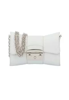 Сумка через плечо Metropolis кожаная 18,5 см FURLA, цвет Marshmallow