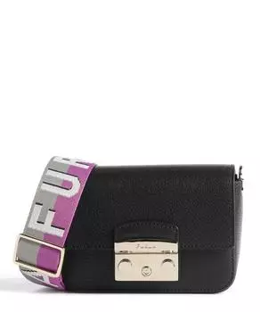 Сумка через плечо Metropolis Mini из зерненой кожи Furla, черный