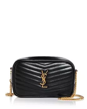 Сумка через плечо Mini Lou из стеганой кожи Saint Laurent, цвет Black
