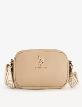 Сумка через плечо на молнии U.S. Polo Assn., серо-коричневый