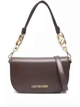 Сумка через плечо с цепочкой Love Moschino, коричневый