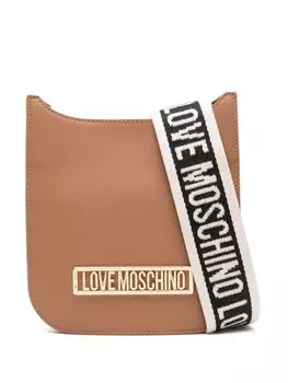 Сумка через плечо с логотипом Love Moschino, коричневый
