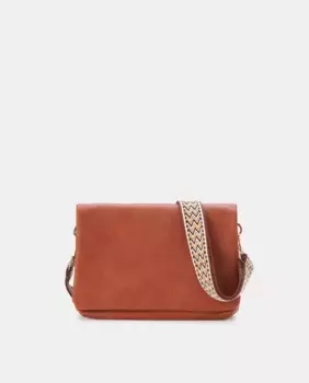 Сумка через плечо с разноцветной ручкой Easy Wear, коричневый