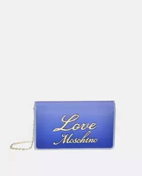 Сумка через плечо с тай-дайком и застежкой на магнитные пуговицы Love Moschino, синий