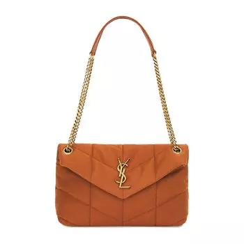 Сумка через плечо Saint Laurent Puffer Small, цвет Hot Rust