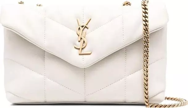Сумка через плечо Saint Laurent Puffer Toy Quilted 'Vintage White', белый