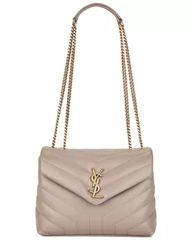 Сумка через плечо Saint Laurent Small Loulou Chain, цвет Greyish Brown