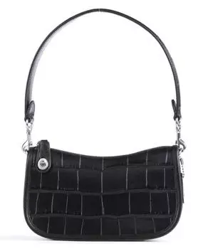 Сумка через плечо Swinger из тисненой кожи Coach, черный