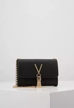 Сумка через плечо Valentino на цепочке с декоративной застежкой, черный