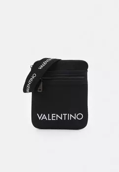 Сумка через плечо Valentino с контрастной надписью, черный
