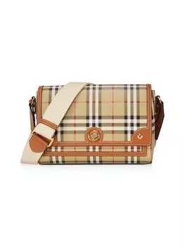 Сумка через плечо в клетку Note Burberry, бежевый