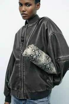 Сумка через плечо ZARA, цвет snakeskin
