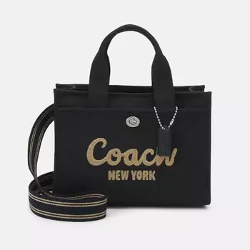 Сумка-тоут Coach текстильная с вышивкой, черный