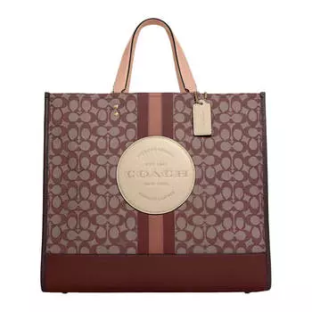 Сумка Coach Outlet Dempsey 40 In Signature Jacquard With Stripe and Coach Patch, винный