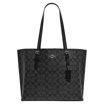 Сумка Coach Outlet Mollie Tote in Signature Canvas, темно-серый/черный