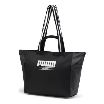 Сумка core base large shopper bag 'black white' Puma, черный