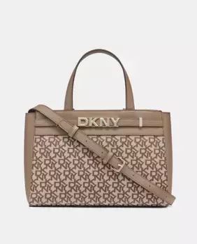 Сумка DKNY BECKETT с двойной ручкой и однотонным принтом, бежевый