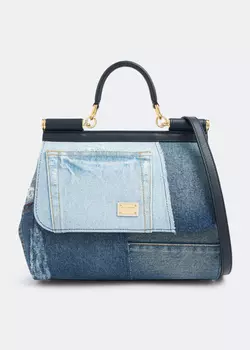 Сумка Dolce&Gabbana Medium Sicily Denim, синий
