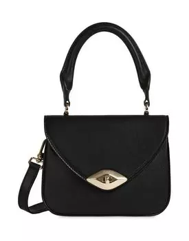 Сумка FURLA кожаная с ручкой и ремнем, черный