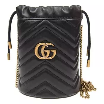 Сумка gg marmont mini crossbody bag black Gucci, черный