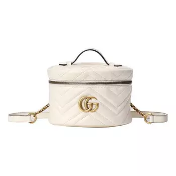 Сумка gg marmont series backpack mini-size white Gucci, белый