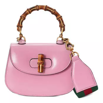 Сумка Gucci Aria Bamboo 1947 Mini Top Handle, розовый