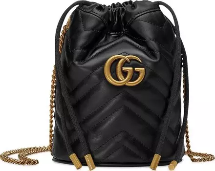 Сумка Gucci GG Marmont Mini Bucket Bag Black, черный