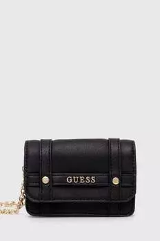Сумка на золотой цепочке Guess, черный
