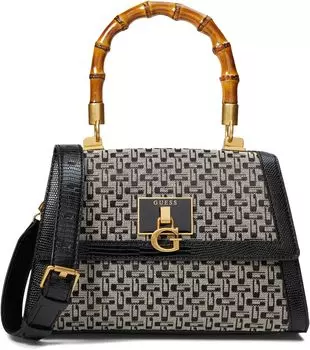 Сумка GUESS Stephi Bamboo Flap, цвет Black Logo