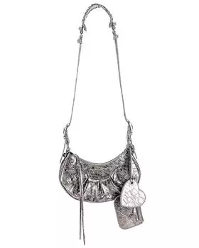 Сумка-хобо Balenciaga XS Le Cagole Shoulder, серебряный